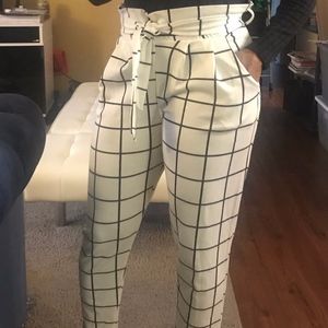 high waist pants with belt